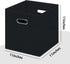 Black Foldable Storage Cubes Bins , Fabric Storage Box Cubes Organizer Baskets with Dual Handles for Home Organizer (Black)