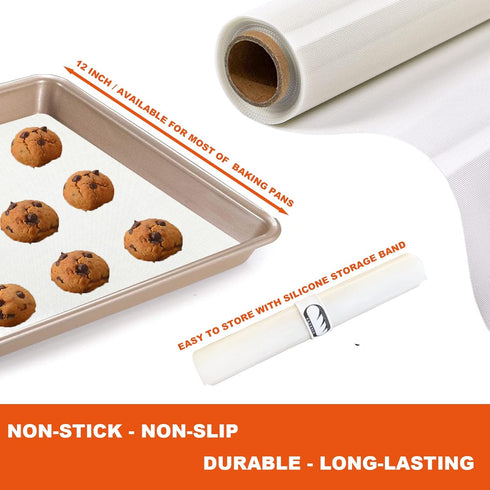 Silicone Baking Mat Roll, Cut to Size Non-slip Pastry Mat, Non-Stick Reusable Liner for Ovens
