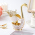 Gold Swan Base Holder, Elegant Dessert Spoons Organizer with 6pcs Coffee Spoon Set, Premium Zinc Alloy (Gold)