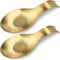 Stainless Steel Spoon Rest, Spatula Ladle Holder, Brushed Finish Utensil Holder, Dishwasher Safe 9.8 x 3.7 Inch (Gold