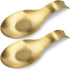 Stainless Steel Spoon Rest, Spatula Ladle Holder, Brushed Finish Utensil Holder, Dishwasher Safe 9.8 x 3.7 Inch (Gold