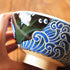 Minoru Touki White Wave Whale Blue Ceramic Rice Bowl, Small Set of 2 f4.4×H2.4in 11.29oz