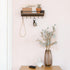 Mkono Small Rustic Wood Key Holder for Wall, 9.5" x 3.5" x 2.5", Decorative Display Keys Hanger Organizer with 6 Hooks