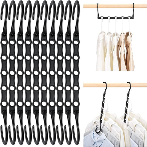 HOUSE DAY 20 Pack Space Saving Hanger, Sturdy Black Magic Hangers for Closet Organizers and Heavy Clothes