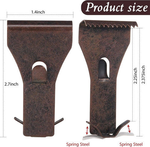 Ripeng 16 Pieces Brick Wall Clips and Hooks for Hanging Outdoors, No Drill, Brick Hangers Fit 2-1/4 to 2-3/8 Inch Hooks