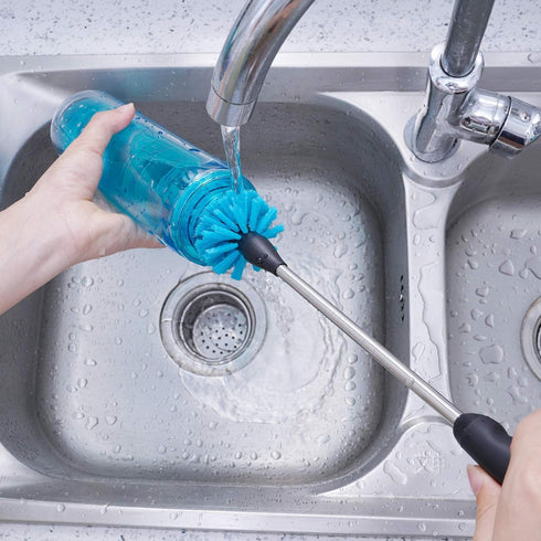 Stainless Steel Water Bottle Brush, Long Handle Scrubbing Brush for Cleaning Bottles, 2 Pack