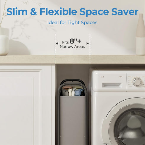 80L GRANNY SAYS Slim Laundry Hamper with Silent Brake Wheels, Sturdy Metal Frame & Handle, Rolling Laundry Basket