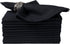 Cloth Napkins Set of 12, Cotton Dinner Napkins, Hemstitched Wedding Napkins, Machine Washable 18x18 Jet Black