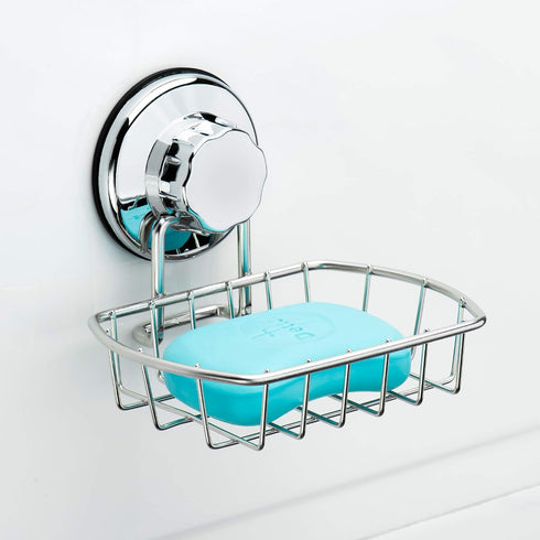 iPEGTOP 3in1 Suction Cup Shower Caddy Bath Wall Shelf + Soap Dish Holder, Rustproof Stainless Steel Bathroom Storage
