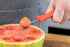KitchenCraft Melon Baller Fruit Scoop, 17cm (6.7"), Soft Grip Easy to Clean Stainless Steel Head, Red