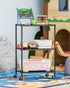 OVICAR 3-Tier Wire Storage Shelves, Adjustable Shelving Units with Wheels for Kitchen Pantry, Bathroom, Garage
