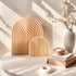Nawwoo 2 Counter Pcs Natural Wood Arch Decor, Boho Shelf & Serving Board for Fireplace Mantel, Kitchen - Light Pine