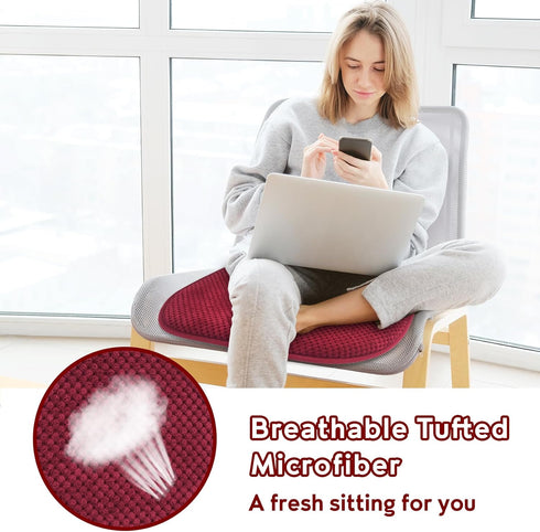 Cushions,17" 15" Wine Red Kitchen Chairs Cushions Non Slip Foam Office Seat Cushions Washable Soft Thick Pads Large