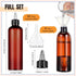 12 (8 oz,Amber) Barydat Pcs Squeeze Bottle Twist Top Applicator Empty Hair Oiling Bottle with Funnels Refillable