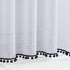 Treatmentex 2 Panels White Sheer Curtains with Black Pompoms, 63" Long Window Draperies for Boy's Room