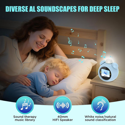 VoxNimbus AI Kids Alam Cleck with Voice Control, Children's Focus Ready to Rise Sleep Trainer, AI Assistant Smart