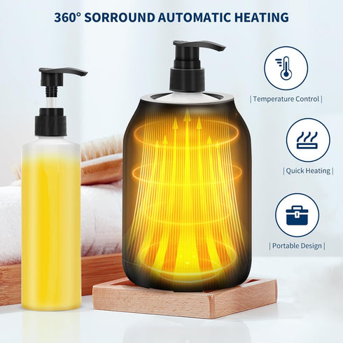 Massage Oil Warmer, Yofuly Electric Massage Oil Digital Heater with Two Oil Bottles, Portable Body Lotion Warmer Cream