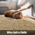 Fluffy Runner Rug 2x6 - Beige Washable Hallway Area Rugs for Bedroom Living Room Kitchen with Non Slip Backing