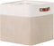 DULLEMELO Cube Storage Bin 13x13, Collapsible Fabric Storage Cube for Organizing Toys, Clothes, Nursery, White & Khaki.