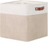 DULLEMELO Cube Storage Bin 13x13, Collapsible Fabric Storage Cube for Organizing Toys, Clothes, Nursery, White & Khaki.