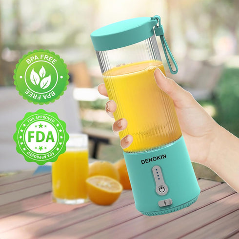Portable Blender, Personal Size Blender for Smoothies and Shakes, USB Rechargeable Mini Juicer Cup for Kitchen, Travel