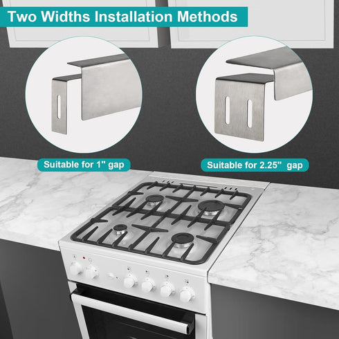 15.7" - 28" Stainless Steel Stove Gap Filler, Slide-in Range Rear Filler Kit, Backsplash for Most Brand Kitchen Stoves