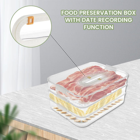 Deli Meat Container for Fridge, 4 Layer Lunch Meat Storage Container with Lid for Bacon and Cheese Organization