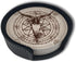 Yilad Set 6 Satan Goat Skull Coasters for Drinks with Holder Leather Coasters of for Coffee Table