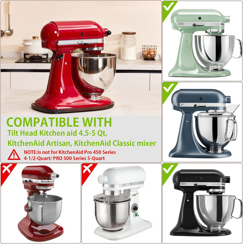 Mixer Slider Mat for Kitchen Aid Bowl Lift 4.5-5 Qt Stand Mixer Kitchenaid Mixer Accessories, Appliance Sliders for Kitchen Appliance Wood Sliding Tray for Stand Mixer