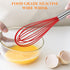 NileHome Commercial Stainless Steel Whisk Set, 3 Pack Small Whisks (8" 10" 12") with Silicone Non-Stick Coating (Red)