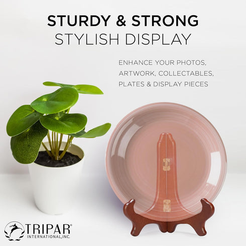 Tripar 9 Inch Wooden Plate Display Stand, Picture Easel Stand