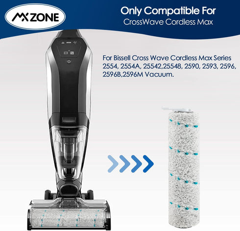 Multi-Surface Brush Rolls 2787 for Bissell CrossWave Max 2554 2554A 2590 2593 2596, Compare to Model Number 1618638