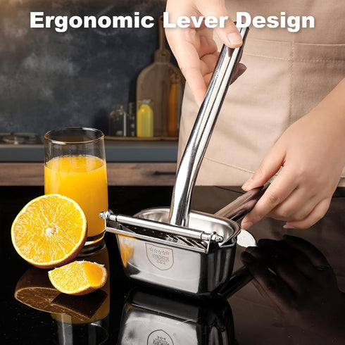 304 Large Lemon Squeezer, Stainless Steel Citrus Juicer, Heavy duty Manual Juicer For Citrus, Orange, lemon and Other