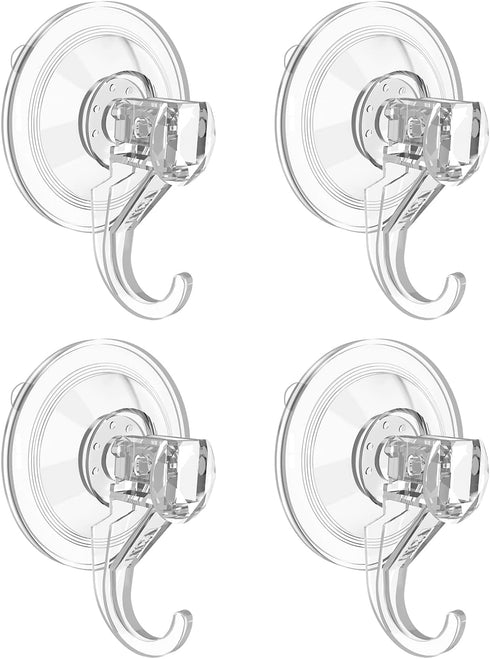VIS'V Large Clear Heavy Duty Suction Cup Wreath Hanger, 22 LB, 4 Pcs for Halloween Christmas Decorations