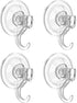 VIS'V Large Clear Heavy Duty Suction Cup Wreath Hanger, 22 LB, 4 Pcs for Halloween Christmas Decorations