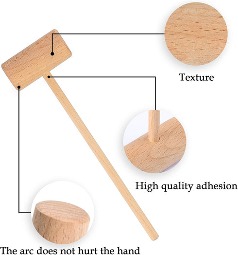 Sisims 8.26" Hammers (16 Wooden Crab Mallets Crab Lobster Seafood Crackers pieces)