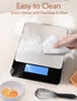 Food Scale - 33lb Digital Kitchen Scale for Food, Ounces, Grams, Rechargeable 304 Stainless Steel, Black