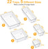 SMARTAKE 22-Piece Drawer Organizer with Non-Slip Silicone Pads, Clear Storage Trays for Makeup, Jewelry, Utensils