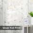 Silver Foil Print Voile Sheer Curtains, 72 Inches Long Grommet Top Window Drapes for Home Decoration