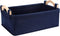 Small Storage Baskets Fabric Storage Bins, Soft Decorative Baskets for Cosmetics, Makeups, Coins, Keys, Navy Blue