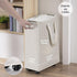 45L Closet, Slim Rolling Laundry Basket, Slim Laundry Hamper with Wheels and Adjustable Long Handles, Small Laundry