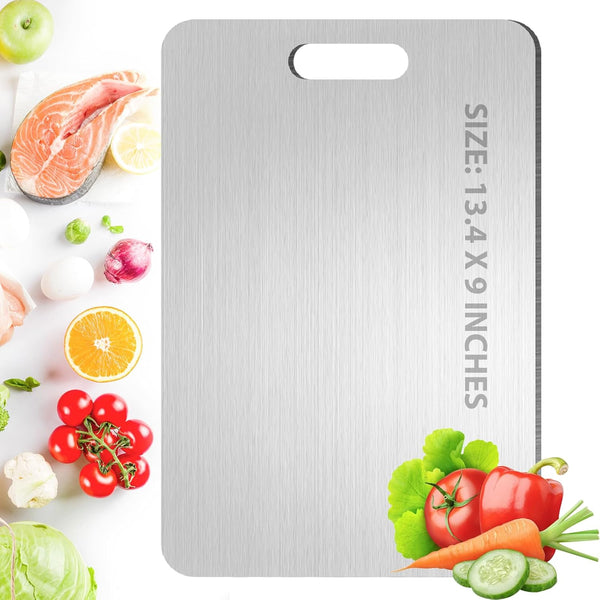 Arvion Titanium Cutting Board for Kitchen, 100% Pure Titanium Cutting Board, Double Sided