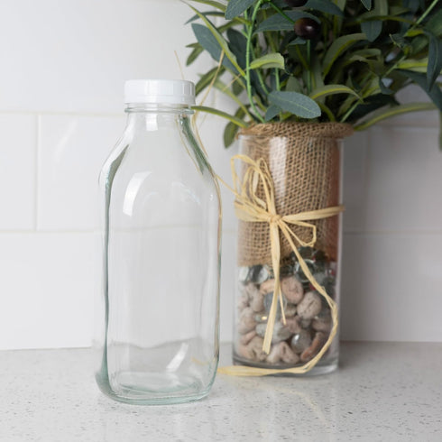 32 oz 1 Fox Run Glass Classic Milk Bottle With Lid, or Quart Capacity