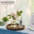 Wooden Decorative Tray Candle Holder: Romadedi Round Wood Tray Home Decor, Small Rustic Trays for Coffee Table