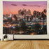 feelacle Los Angeles City Skyline Tapestry 80" X 60" Downtown Landscape Wall Hanging Party Decorations Home Decor For Bedroom Living Room Dorm (200 X 150cm)