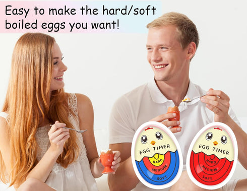 1 1 Lasubst Egg Timer that Goes in Water for Soft Medium Hard Boiled Eggs, Red Tricolor