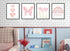 ULEGIE Set 4, 8x10 Inch Toddler Girl Room Decor, Pink Girls Room Nursery Dream Big Wall Art Prints of Watercolor Pink
