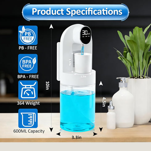 Rudnia 20.29 oz 4 4 Set Mouthwash Dispenser for Bathroom, Automatic Mouthwash Dispenser, Touchless Electric Wall