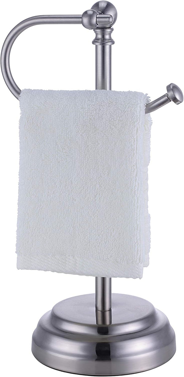 SunnyPoint Heavy Weight Classic Decorative Metal Fingertip Towel Holder Stand for Bathroom, Kitchen, Vanity (Brush
