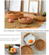 Handmade Rattan Round Fruit Basket, Food Storage Bowls Kitchen Organizer Snack Serving Bowl (Small 8.7", Boho Home